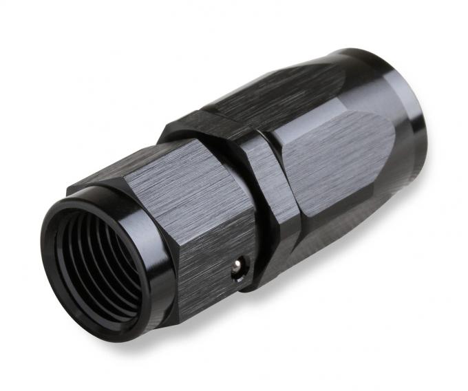 Mr. Gasket -6 an Straight Swivel Hose End, Black 220106-BL