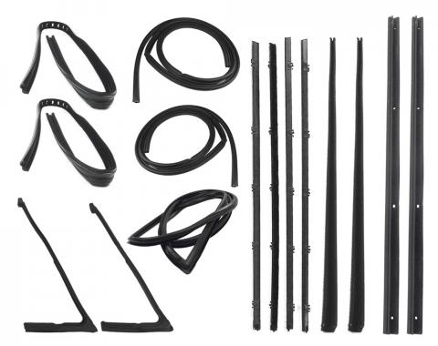 Precision Complete Weatherstrip Seal Kit - Models Without Weatherstrip Trim Groove, Large Rear Window and Black Beltlines, Push-On Door Seals CWK 1111 67 PDS