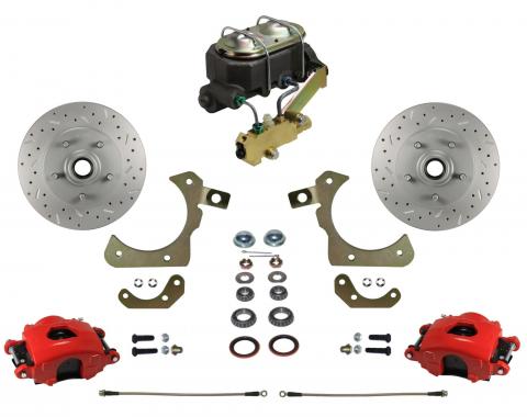 Leed Brakes Manual Front Kit with Drilled Rotors and Red Powder Coated Calipers RFC1011-3A3X