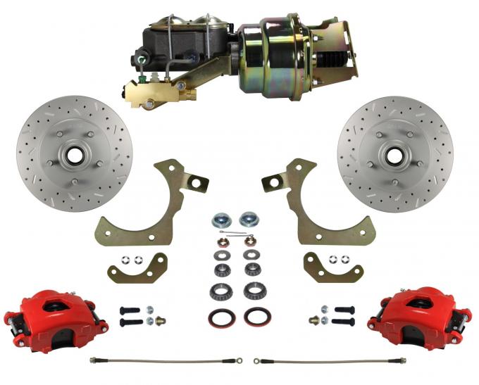 Leed Brakes Power Front Kit with Drilled Rotors and Red Powder Coated Calipers RFC1011-K1A1X