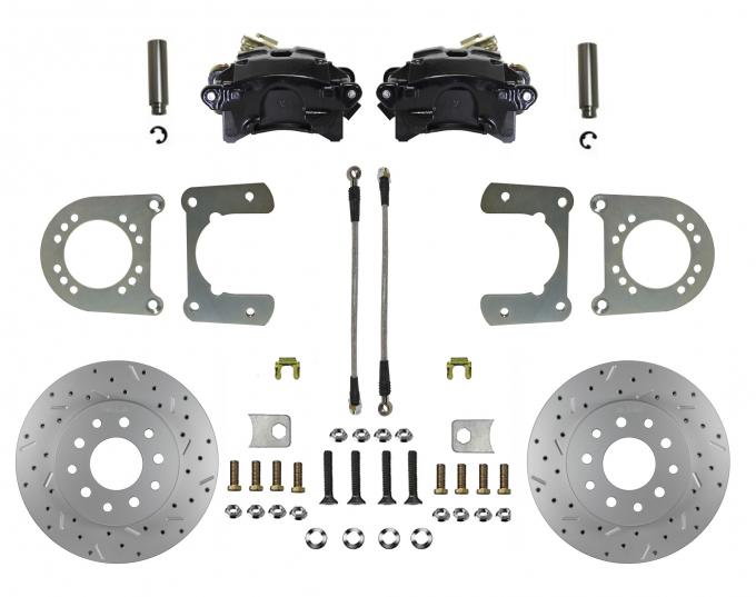 Leed Brakes Rear Disc Brake Kit with Drilled Rotors and Black Powder Coated Calipers BRC6002X