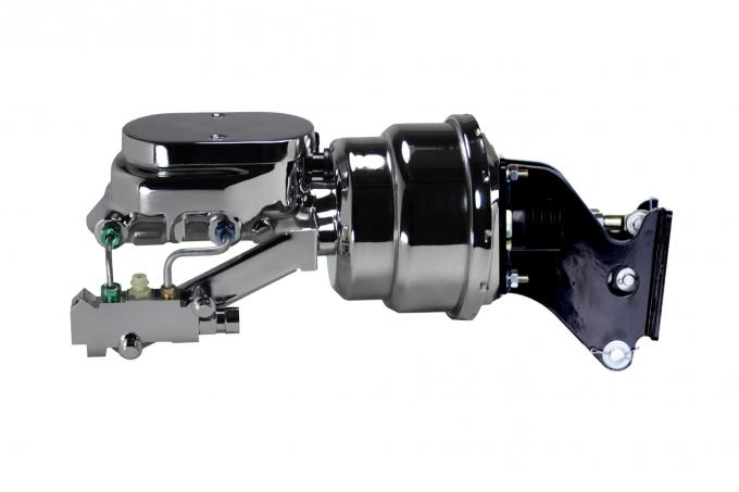 Leed Brakes 7 inch dual power booster, 1-1/8 inch bore flat top master disc/disc (Chrome) 776B4