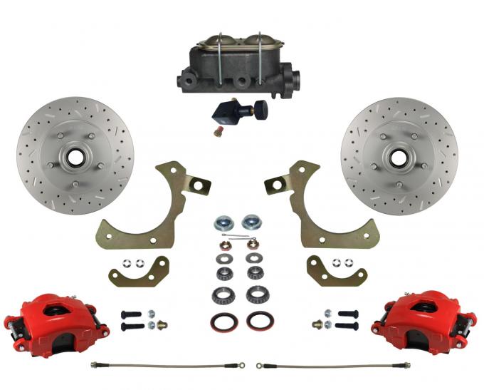 Leed Brakes Manual Front Kit with Drilled Rotors and Red Powder Coated Calipers RFC1010-305X