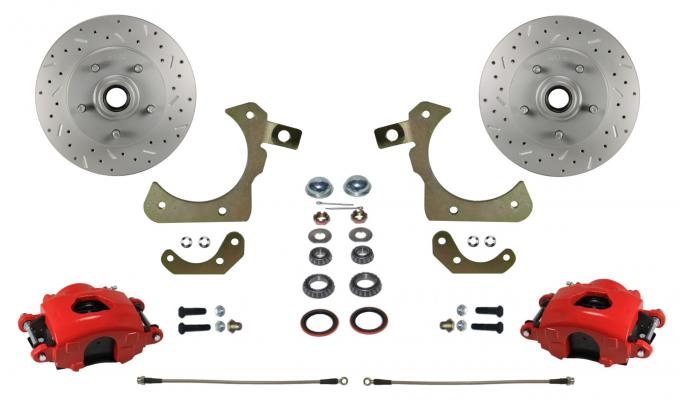 Leed Brakes Spindle Kit with Drilled Rotors and Red Powder Coated Calipers RFC1010SMX