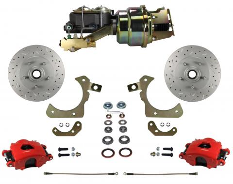 Leed Brakes Power Front Kit with Drilled Rotors and Red Powder Coated Calipers RFC1011-K1A1X