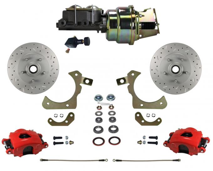 Leed Brakes Power Front Kit with Drilled Rotors and Red Powder Coated Calipers RFC1011-K105X
