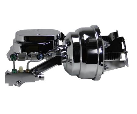 Leed Brakes 8 inch dual power booster, 1-1/8 inch bore flat top master disc/drum (Chrome) 4V6B2