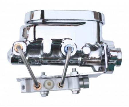 Leed Brakes Master cylinder kit 1-1/8 inch bore chrome flat top with disc/drum valve M_692