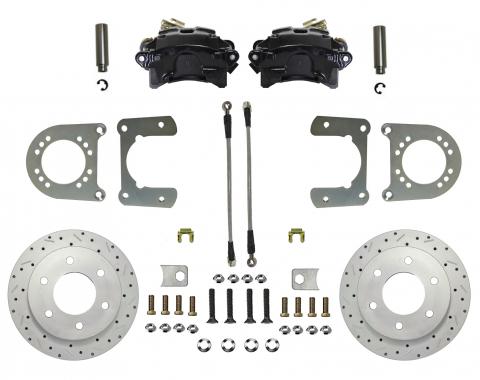 Leed Brakes Rear Disc Brake Kit with Drilled Rotors and Black Powder Coated Calipers BRC6001X