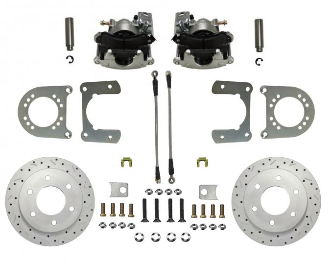 Leed Brakes Rear Disc Brake Kit with Drilled Rotors and Zinc Plated Calipers RC6001X