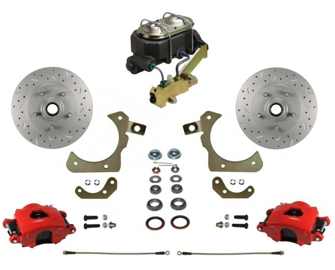 Leed Brakes Manual Front Kit with Drilled Rotors and Red Powder Coated Calipers RFC1010-3A1X