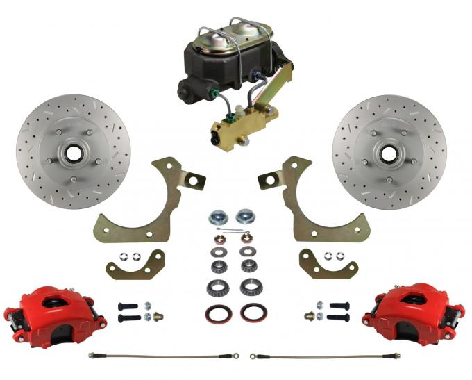 Leed Brakes Manual Front Kit with Drilled Rotors and Red Powder Coated Calipers RFC1011-3A3X