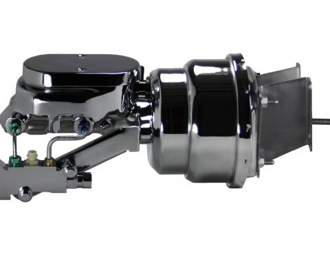 Leed Brakes 7 inch dual power booster, 1-1/8 inch bore flat top master disc/disc (Chrome) H76B4