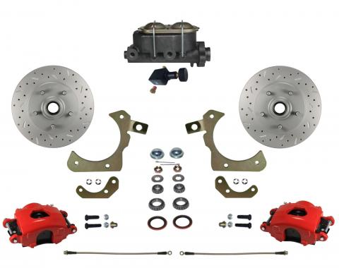 Leed Brakes Manual Front Kit with Drilled Rotors and Red Powder Coated Calipers RFC1010-305X