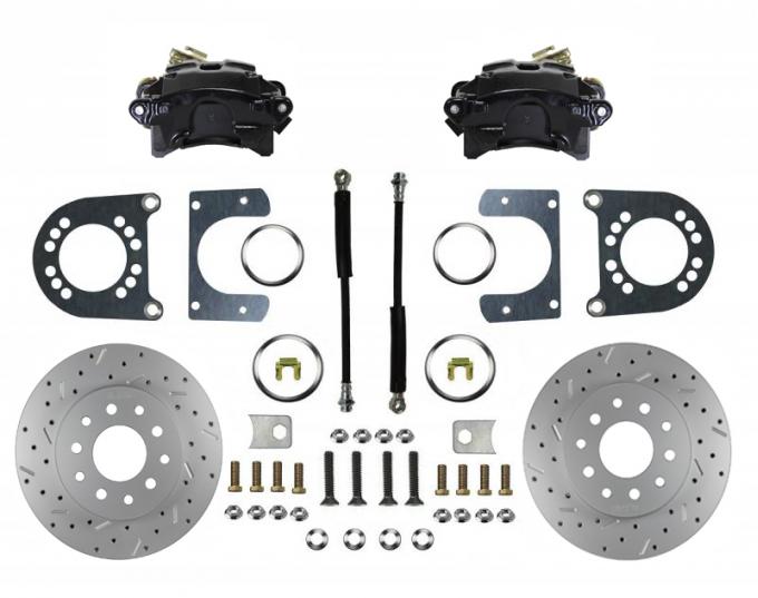 Leed Brakes Rear Disc Brake Kit with Drilled Rotors and Black Powder Coated Calipers BRC1007X