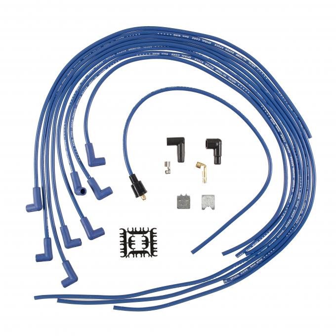 Accel Spark Plug Wire Set, 8mm, Universal, Blue Wire with Blue 90 Deg Boots 5041B