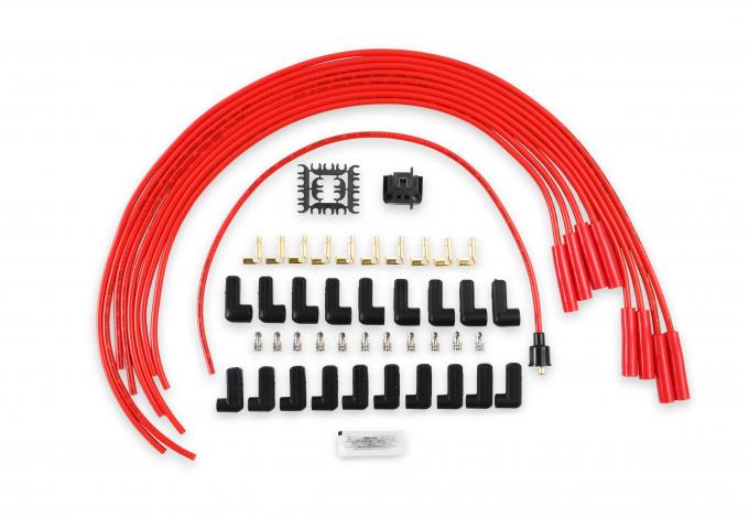 Accel Spark Plug Wire Set, 8mm, Universal, Red Wire with Red Straight Boots 5040R