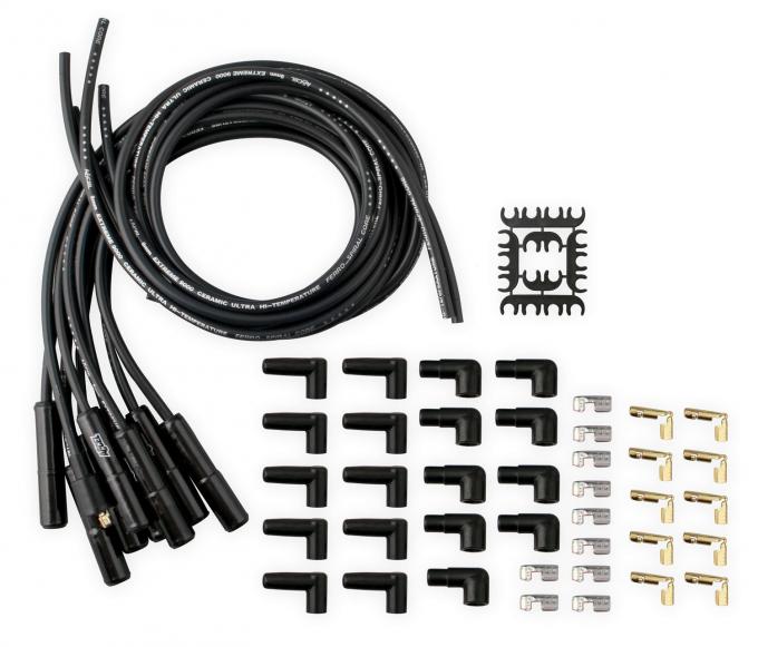 Accel Spark Plug Wire Set, Universal, 180 Deg Black Ceramic Boots 9000CK