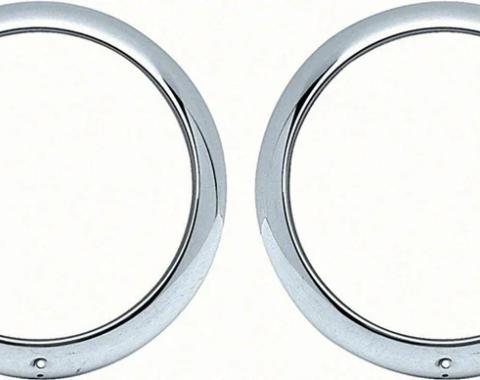 AMD Headlamp Bezels, Stainless, Pair, 47-55 Chevy GMC Truck K-CX1224