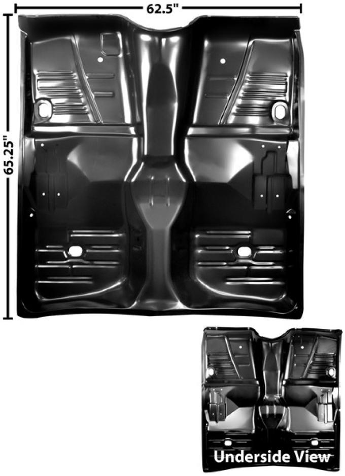 Dynacorn 61-64 Full Floor Pan No Brace-No Rear Seat Pan 1700GA