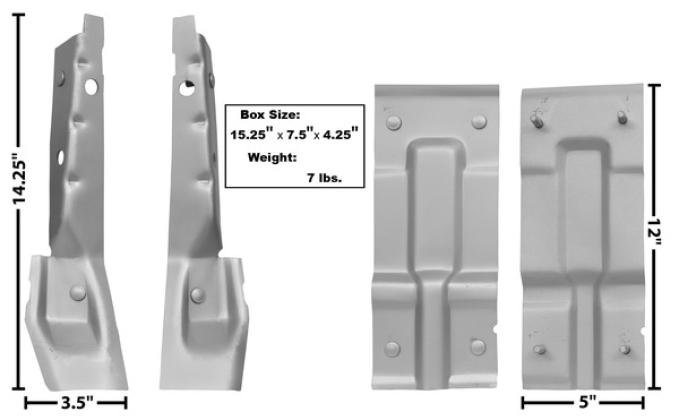 Dynacorn 62-64 Floor F.seat Mounting Rail 4 Pcs Set, Weld-Thru Primer 1700GKWT
