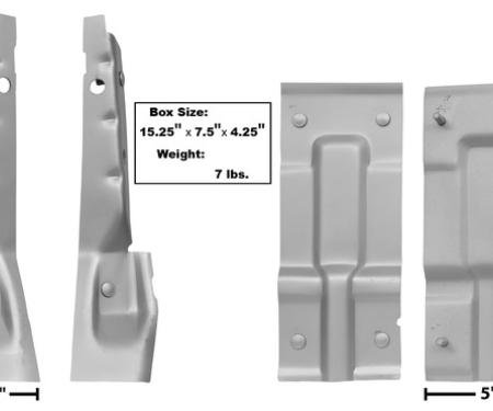 Dynacorn 62-64 Floor F.seat Mounting Rail 4 Pcs Set, Weld-Thru Primer 1700GKWT