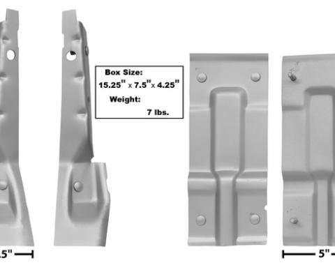 Dynacorn 62-64 Floor F.seat Mounting Rail 4 Pcs Set, Weld-Thru Primer 1700GKWT
