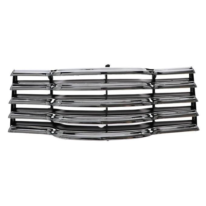 AMD Grille Assembly, Chrome with Black Paintable Bars, 47-53 Chevy Pickup Truck Suburban X150-4047