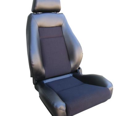 Procar Elite&trade; Vinyl/Velour Passenger-Right Black-Black Traditional Recliner Seat 80-1100-71R