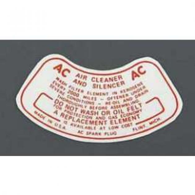 Chevy Air Cleaner Decal, 1955 V8 2Barrel & 19551957 6Cylinder