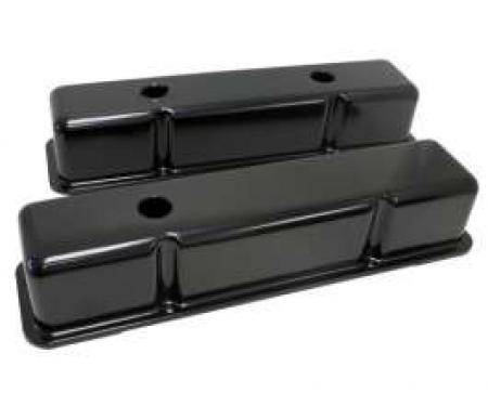 Chevy Small Block Valve Covers, Tall Style, Black, 1955-1957