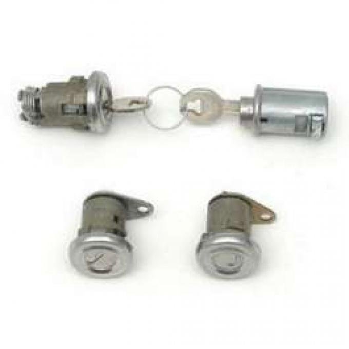Chevy Door Lock Set, With Original Style Keys, 1956 Hardtop Or Convertible & 1957 4-Door Hardtop