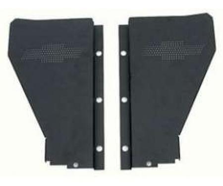 Chevy Radiator Filler Panels, For CCI Tubular Core Support, Carbon Steel, With Bowtie, 1957