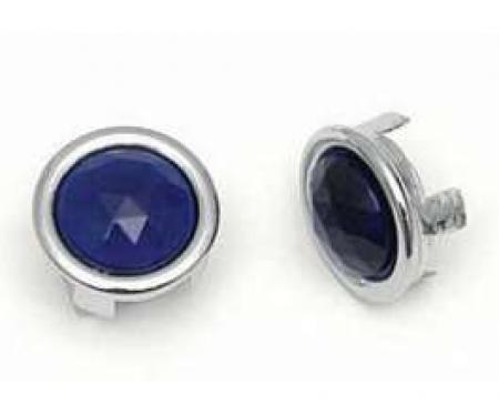 Chevy Glass Blue Dots, With Chrome Bezels, 1955-1957