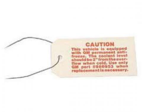 1970-1971 Chevy Cooling System Warning Decal (DC0242) – GM 3979912 By The Parts Place