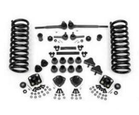 Chevy Front End Rebuild Kit, With Original Power Steering &2 Lowering Springs, 1955-1957