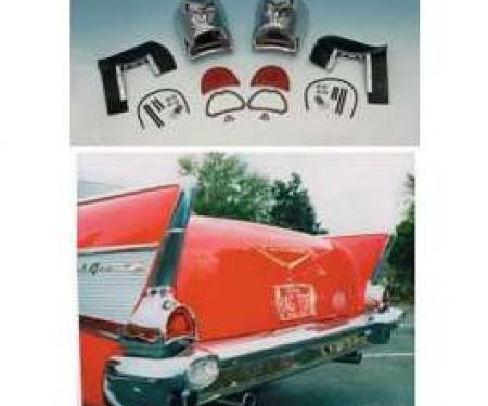 Chevy Taillight Housings, Complete, 1957