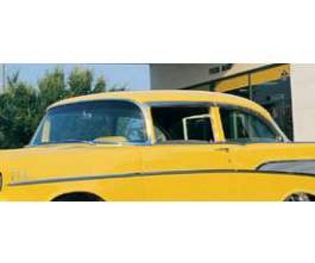 Chevy Vent Window Delete Glass Set, Clear, 2-Door Sedan, 1955-1957