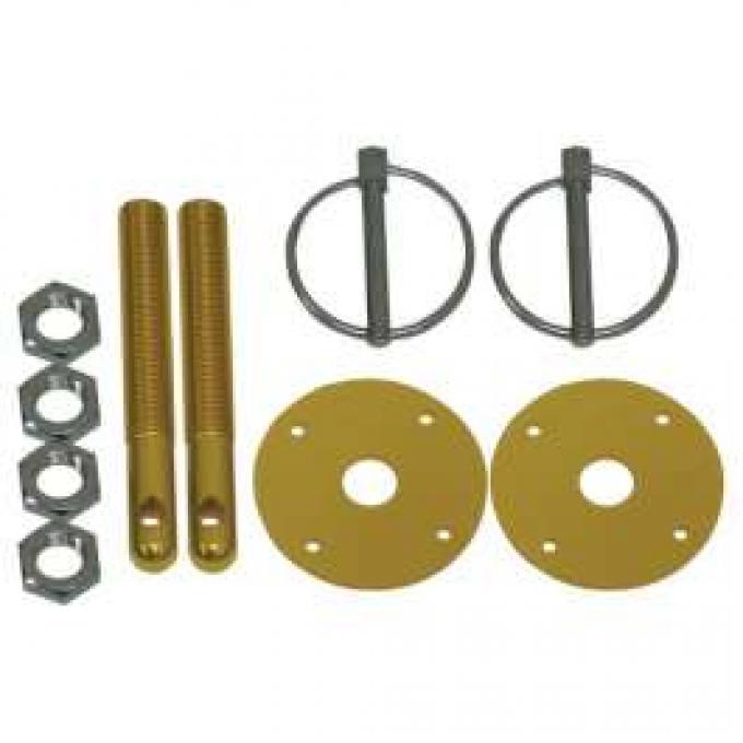 Aluminum Hood Pin Kit, Gold