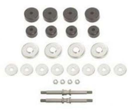 Chevy Front Mounting Kit, With Black Poly Grommets, V8, 1955-1957