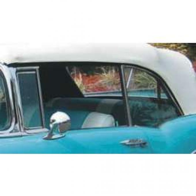 Chevy Vent Window, Installed In Frame, Clear, Convertible, Left, 1955-1957