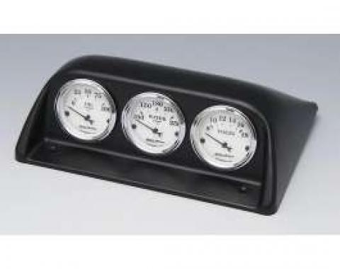 Chevy Gauge Pod Kit, With White Face Gauges & Black Vintage Needles, 1957