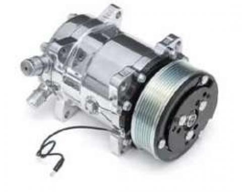 Chevy Air Conditioning Compressor, With Serpentine Drive, Polished, 1955-1957