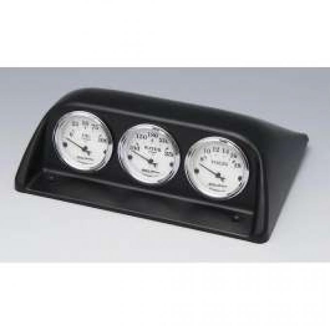 Chevy Gauge Pod Kit, With White Face Gauges & Black Vintage Needles, 1957