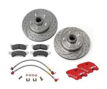 Chevy Disc Brake Upgrade, Wilwood, Front, For Dropped Spindles, 1955-1957
