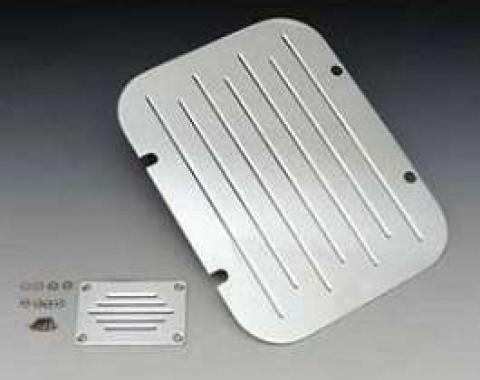 Chevy Firewall Plate, Ribbed Polished Billet Aluminum, 1957