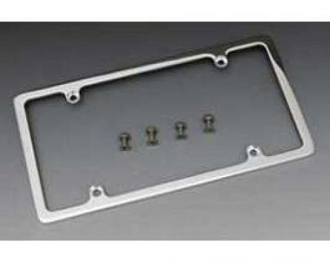 Chevy License Plate Frame, Polished, Billet Aluminum, 1955-1957