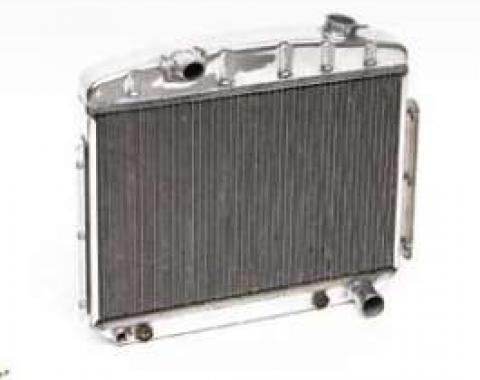 Chevy Radiator, Polished Aluminum, 6-Cylinder Position, Griffin HP Series, 1957