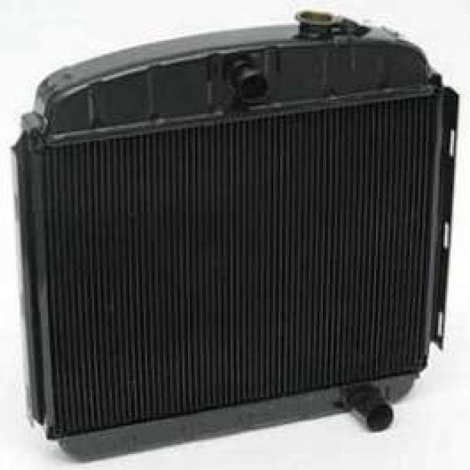 Chevy Desert Cooler Optima Radiator, Copper Core, 6-Cylinder, For Cars With Manual Transmission, U.S. Radiator, 1955-1956