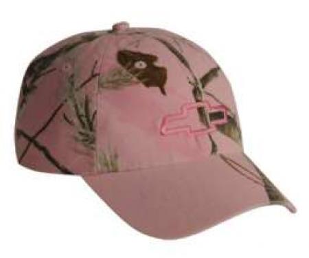 Chevy Cap, Ladies Camo Realtree Bowtie, Pink